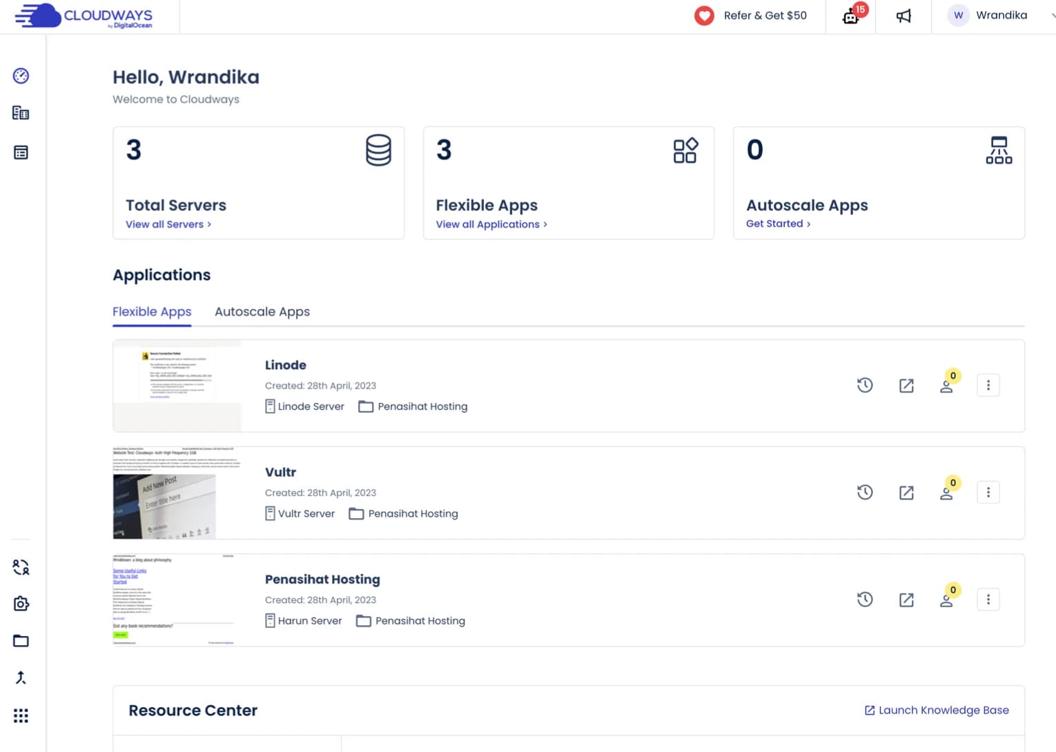 Cloudways screenshot 1