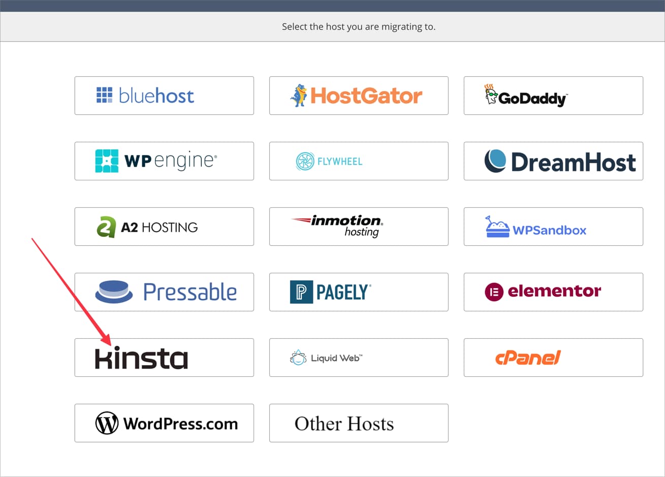 Migrate Guru - Select Kinsta