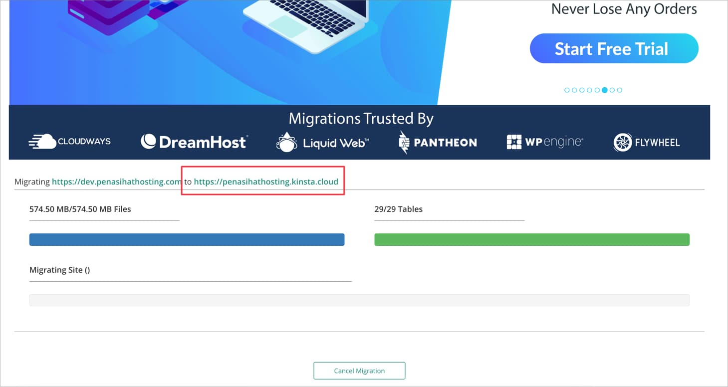 Migrate Guru - Migration Progress