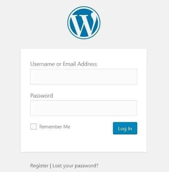 Log in ke WordPress Anda