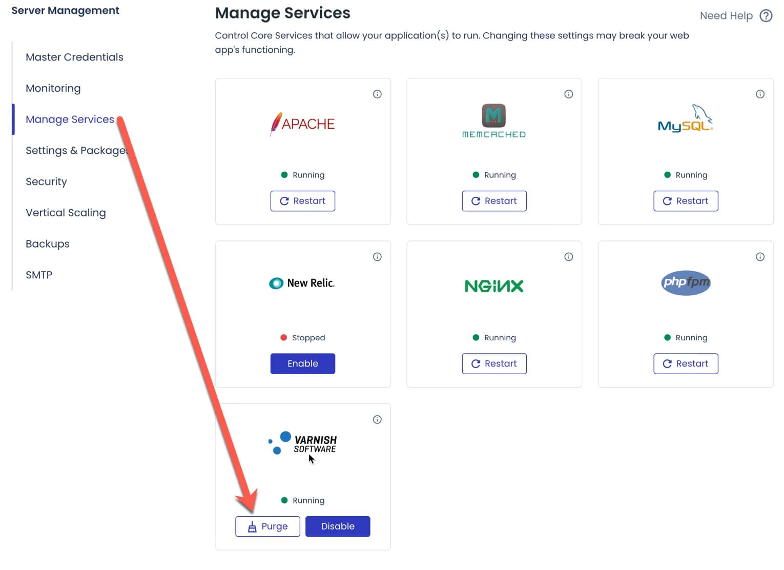 Tombol purge Varnish di Cloudways Tombol purge Varnish di Cloudways