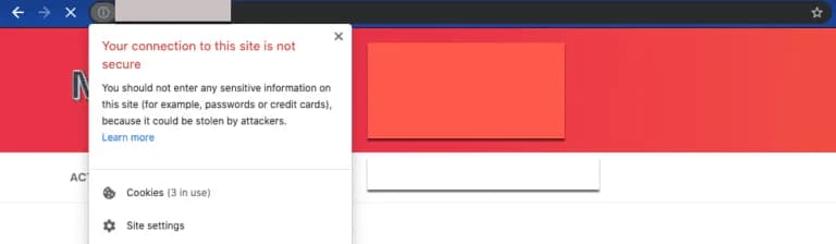 Contoh domain yang tidak menggunakan SSL