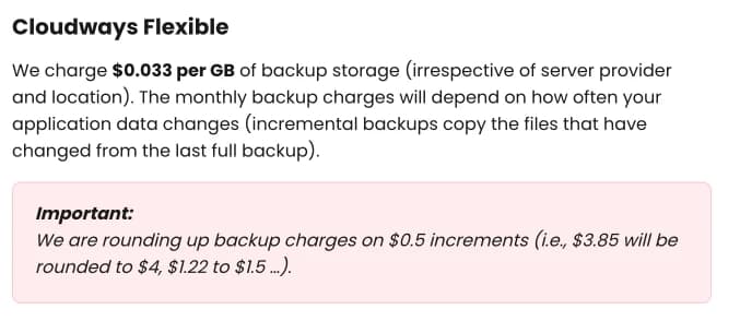 Backup fee Cloudways Backup fee Cloudways