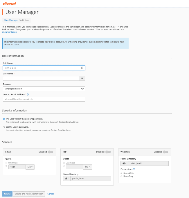 Fill add user
