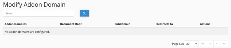 modify addon domain cpanel