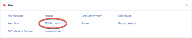 Ftp Accounts cpanel