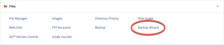 backup wizard