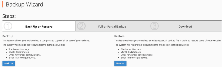 backup wizard klik