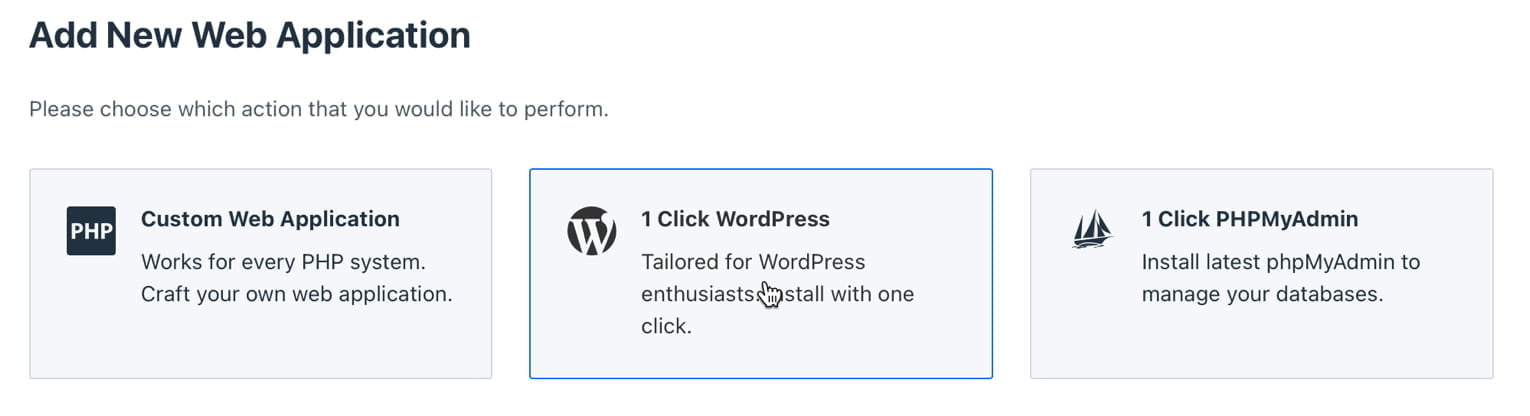 Install WordPress 1x klik