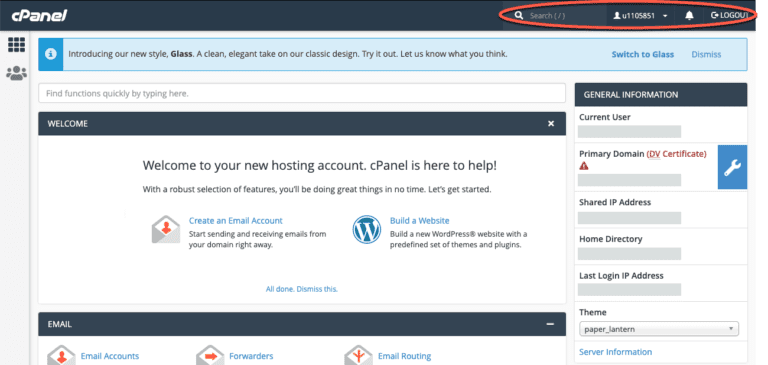 cpanel-tampilan-antar-muka