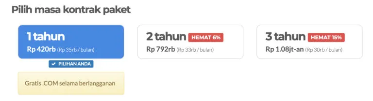 Masa langganan minimal 1 tahun