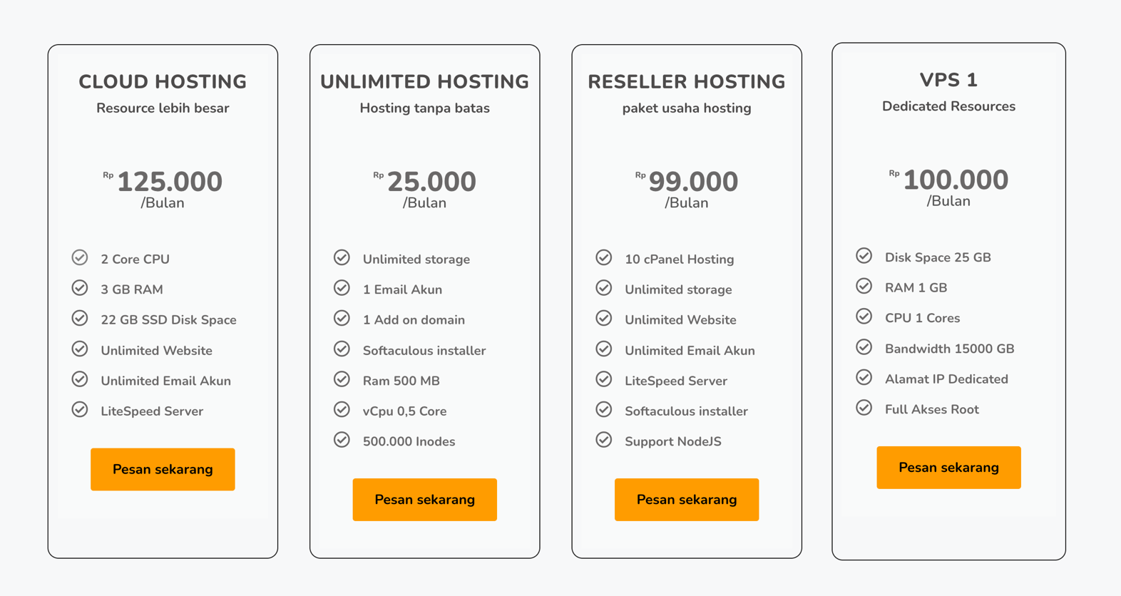 Harga Paket Hosting I3cloudx